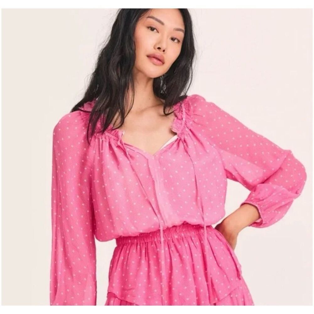 Loveshack Fancy popover tiered babydoll dress size S
